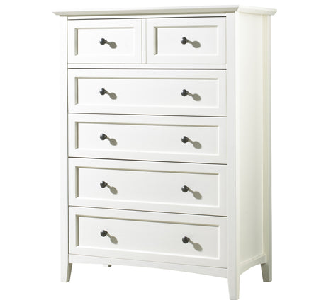 Paragon Five Drawer Chest in White - Ornate Home