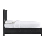 Paragon Four Drawer Wood California King Storage Bed in Black - Ornate Home