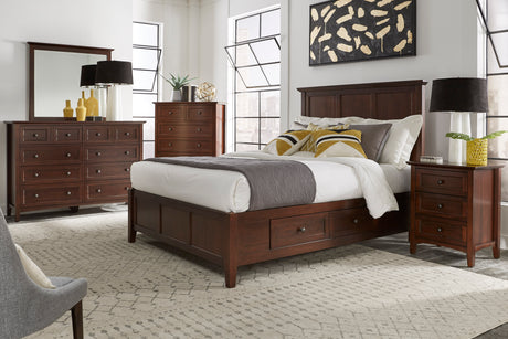 Paragon Four Drawer Wood California King Storage Bed in Truffle - Ornate Home