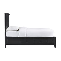 Paragon Four Drawer Wood Eastern King Storage Bed in Black - Ornate Home