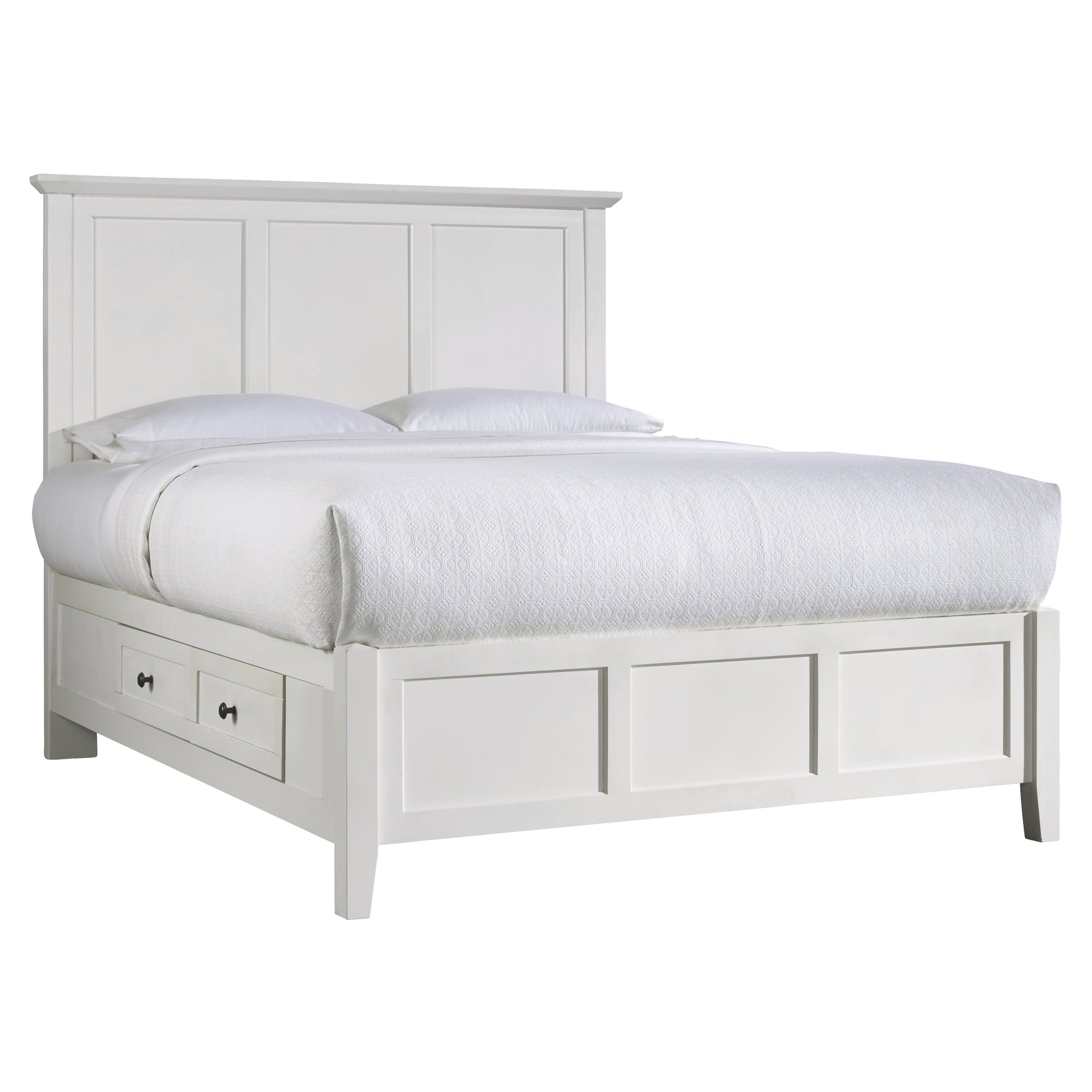 Paragon Four Drawer Wood Eastern King Storage Bed in White - Ornate Home