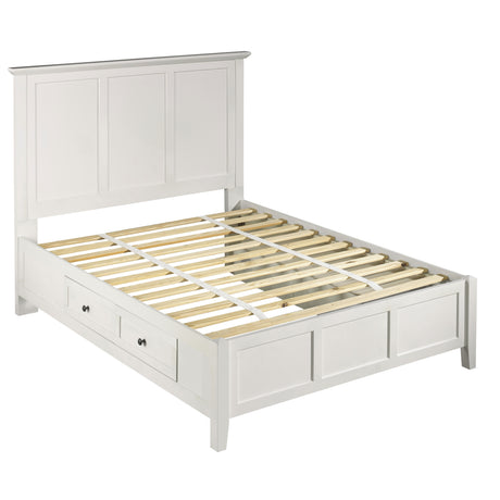 Paragon Four Drawer Wood Eastern King Storage Bed in White - Ornate Home
