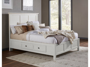 Paragon Four Drawer Wood Full Storage Bed in White - Ornate Home
