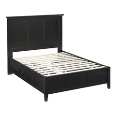 Paragon Four Drawer Wood Queen Storage Bed in Black - Ornate Home