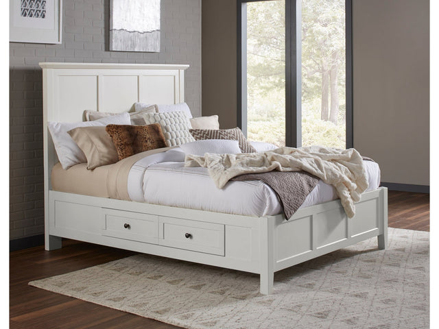 Paragon Four Drawer Wood Queen Storage Bed in White - Ornate Home
