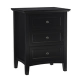 Paragon Three-Drawer Nightstand in Black - Ornate Home