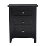 Paragon Three-Drawer Nightstand in Black - Ornate Home