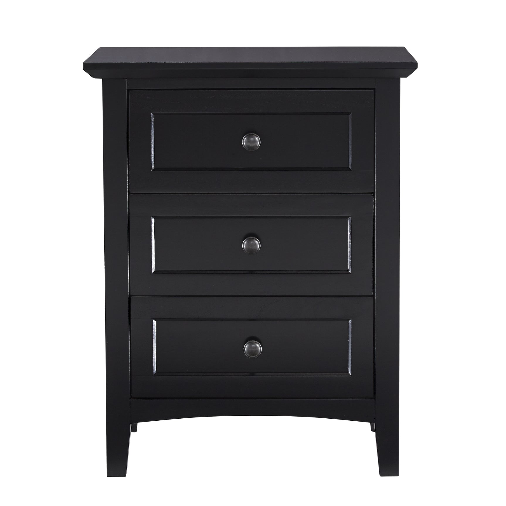 Paragon Three-Drawer Nightstand in Black - Ornate Home