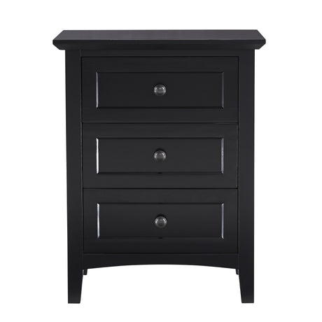 Paragon Three-Drawer Nightstand in Black - Ornate Home