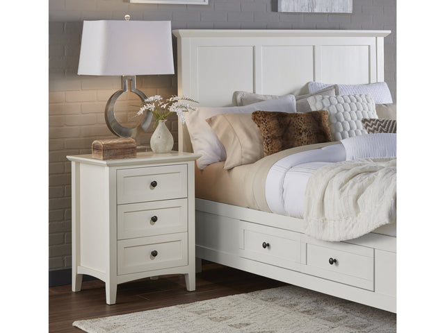 Paragon Three Drawer Nightstand in White - Ornate Home