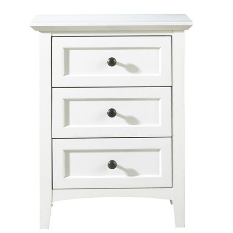 Paragon Three Drawer Nightstand in White - Ornate Home