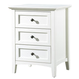 Paragon Three Drawer Nightstand in White - Ornate Home