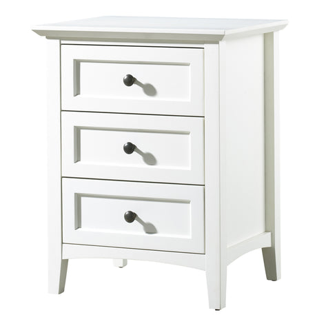 Paragon Three Drawer Nightstand in White - Ornate Home