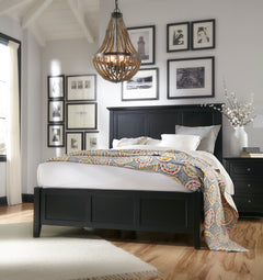 Paragon Wood Queen Panel Bed in Black - Ornate Home