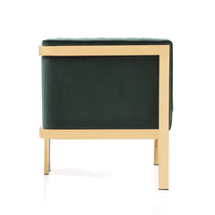 Paramount Accent Armchair in Forest Green and Polished Brass - Ornate Home