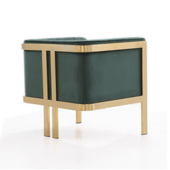 Paramount Accent Armchair in Forest Green and Polished Brass - Ornate Home