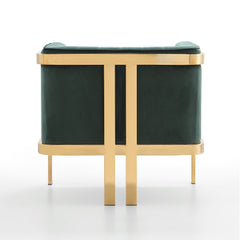 Paramount Accent Armchair in Forest Green and Polished Brass - Ornate Home