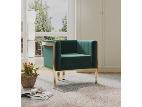 Paramount Accent Armchair in Forest Green and Polished Brass (set of 2) - Ornate Home