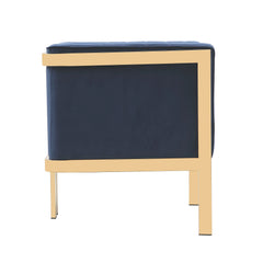 Paramount Accent Armchair in Royal Blue and Polished Brass - Ornate Home