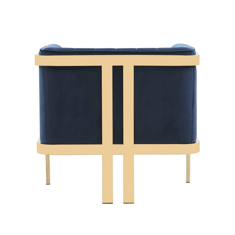 Paramount Accent Armchair in Royal Blue and Polished Brass - Ornate Home