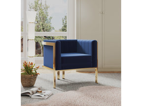 Paramount Accent Armchair in Royal Blue and Polished Brass (set of 2) - Ornate Home