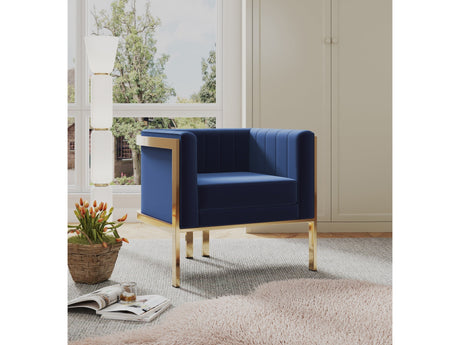 Paramount Accent Armchair in Royal Blue and Polished Brass (set of 2) - Ornate Home