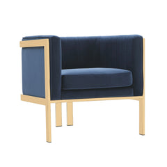 Paramount Accent Armchair in Royal Blue and Polished Brass (set of 2) - Ornate Home