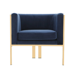 Paramount Accent Armchair in Royal Blue and Polished Brass (set of 2) - Ornate Home