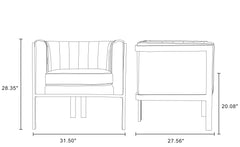 Paramount Accent Armchair in Warm Grey and Polished Brass - Ornate Home