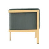 Paramount Accent Armchair in Warm Grey and Polished Brass - Ornate Home