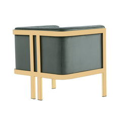 Paramount Accent Armchair in Warm Grey and Polished Brass - Ornate Home