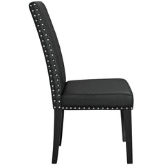 Parcel Black Dining Faux Leather Side Chair - Ornate Home
