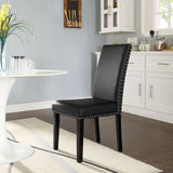 Parcel Black Dining Faux Leather Side Chair - Ornate Home