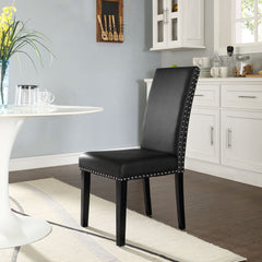 Parcel Black Dining Faux Leather Side Chair - Ornate Home