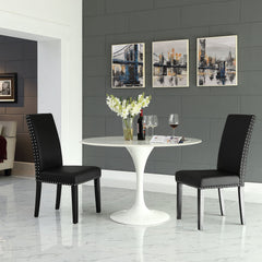 Parcel Black Dining Faux Leather Side Chair - Ornate Home