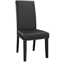 Parcel Black Vinyl Dining Side Chair (Set of 2) - Ornate Home