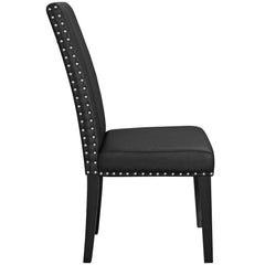 Parcel Black Vinyl Dining Side Chair (Set of 2) - Ornate Home