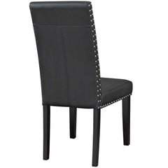 Parcel Black Vinyl Dining Side Chair (Set of 2) - Ornate Home
