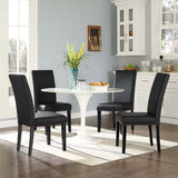 Parcel Black Vinyl Dining Side Chair (Set of 4) - Ornate Home