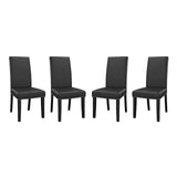Parcel Black Vinyl Dining Side Chair (Set of 4) - Ornate Home