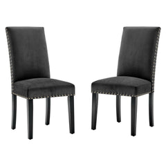 Parcel Charcoal Performance Velvet Dining Side Chairs (Set of 2) - Ornate Home