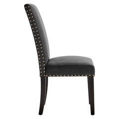 Parcel Charcoal Performance Velvet Dining Side Chairs (Set of 2) - Ornate Home