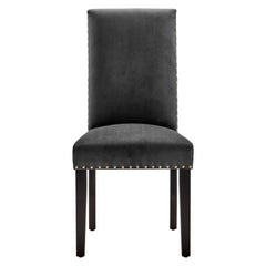 Parcel Charcoal Performance Velvet Dining Side Chairs (Set of 2) - Ornate Home