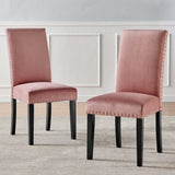 Parcel Dusty Rose Performance Velvet Dining Side Chairs (Set of 2) - Ornate Home