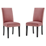 Parcel Dusty Rose Performance Velvet Dining Side Chairs (Set of 2) - Ornate Home