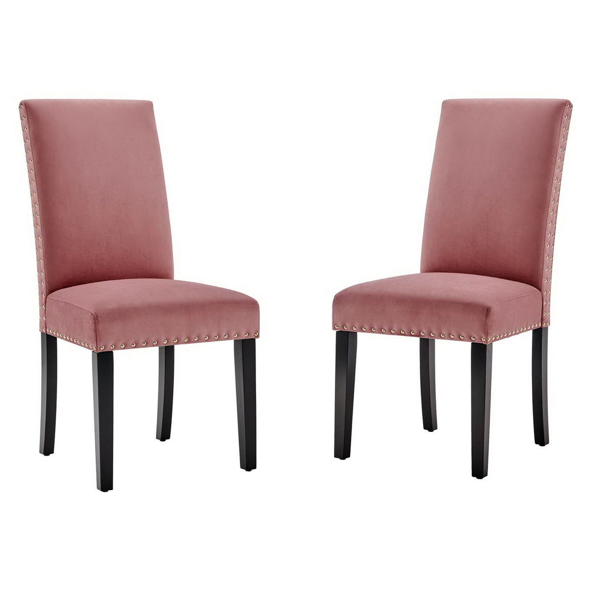 Parcel Dusty Rose Performance Velvet Dining Side Chairs (Set of 2) - Ornate Home