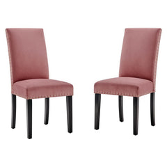 Parcel Dusty Rose Performance Velvet Dining Side Chairs (Set of 2) - Ornate Home