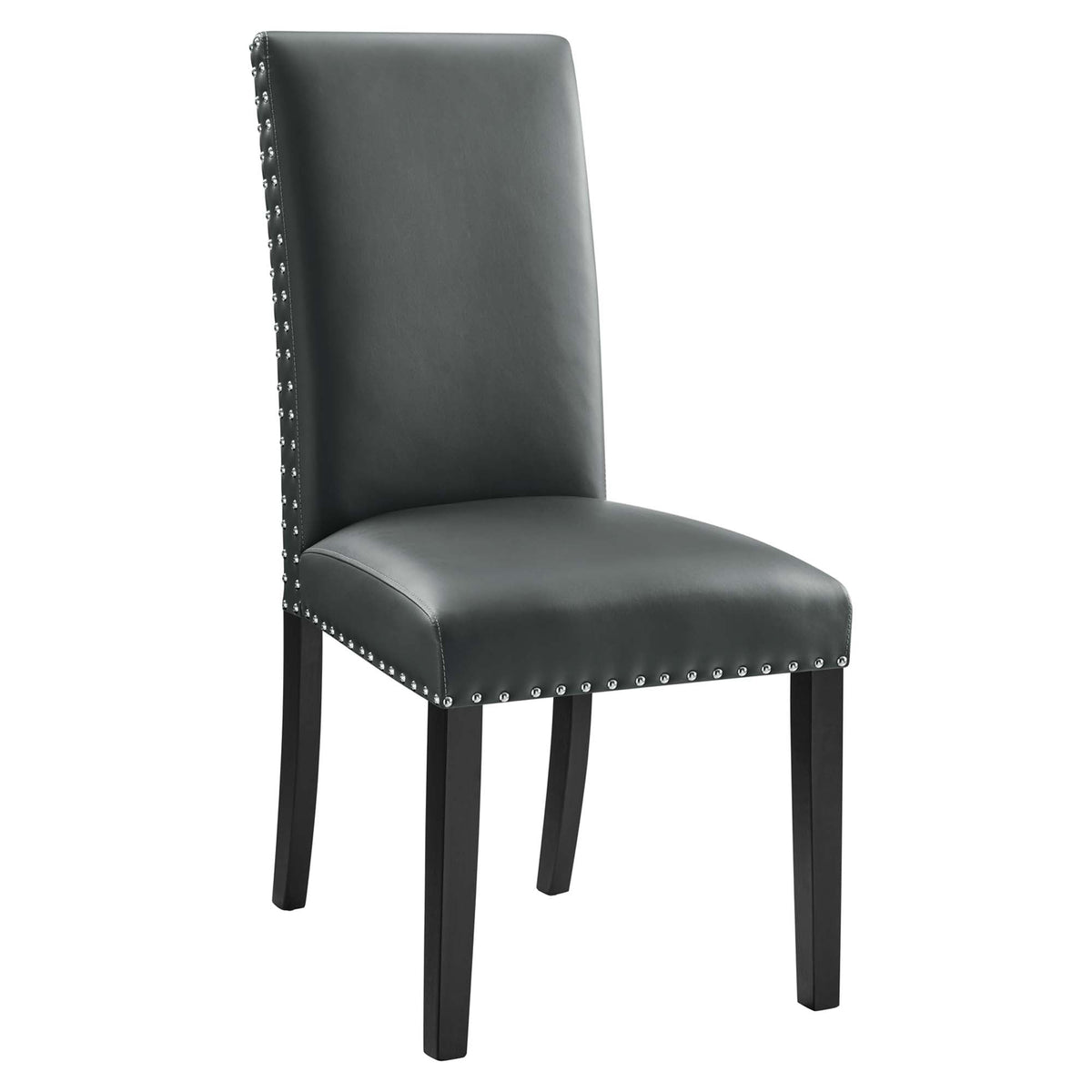 Parcel Gray Dining Faux Leather Side Chair - Ornate Home