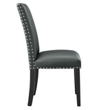Parcel Gray Dining Faux Leather Side Chair - Ornate Home