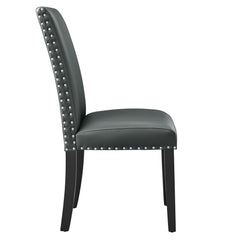 Parcel Gray Dining Faux Leather Side Chair - Ornate Home